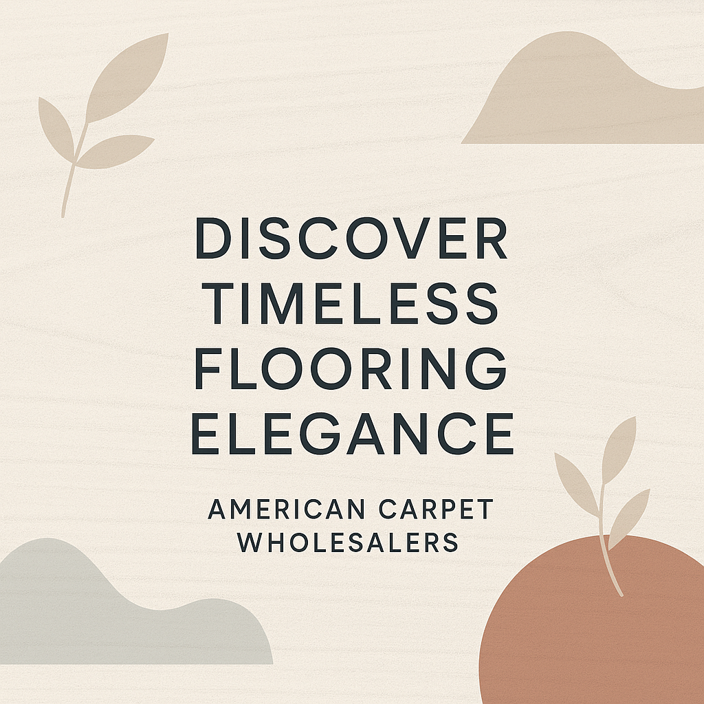 Minimalist Scandinavian-style flooring poster with muted pastel colors, clean geometric shapes, and soft wood grain background for American Carpet Wholesalers.