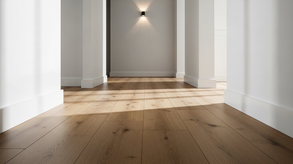 COREtec luxury vinyl plank flooring installed in a high traffic hallway entryway